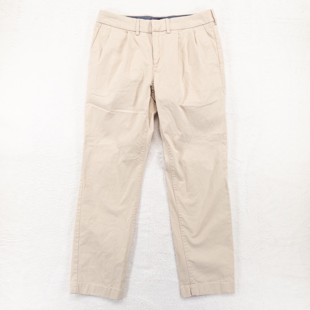 Express Pants 29x30 Beige Cotton Stretch Pleated Chino Business Casual Preppy